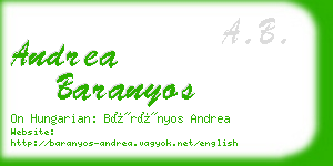 andrea baranyos business card